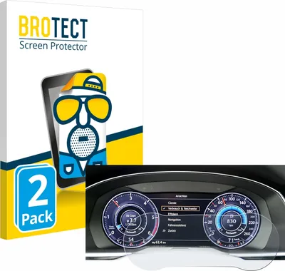 Produktbild von 2x BROTECT Schutzfolie für Volkswagen Tiguan 2017 Active Info Cockpit 12.3" Displayschutz Displayschutzfolie Folie Matt Entspiegelungsfolie