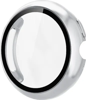 Image de Pour Google Pixel Watch 4 41mm Design plastique Housse de protection + 9H verre dur Argent