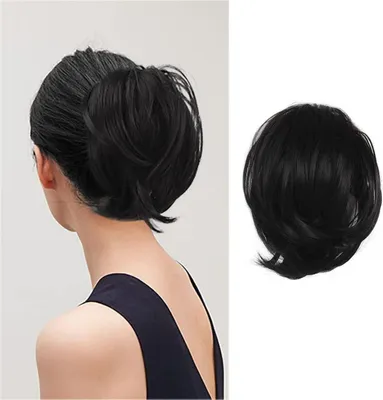 Image de BARSDAR Poste de Cheveux Extension Queue de Cheval Noir 20cm