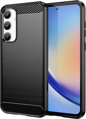 Produktbild von Conie Silikon Schutzhülle für Samsung Galaxy A35 5G Tasche Case Cover Bumper TPU Carbon Look Hülle in Schwarz