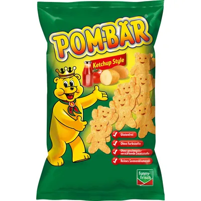 Immagine prodotto di Pom Bear Ketchup snack di patate senza glutine vegetariano vegano 75g