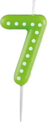 Produktbild von Geburtstagskerze 6,5 cm mit Punkten Zahl 7