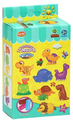 Produktbild von Kleiset met 2 Dinovormen en Tool - 3 Kleuren Klei
