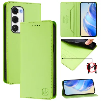 Produktbild von Lederhülle für Tecno Spark 40 Pro+ Hülle Flip Brieftasche Kartenfächern Ständer Schutzhülle Grün