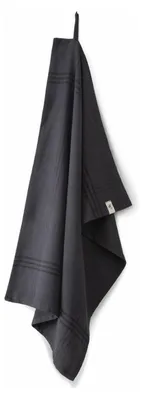 Productafbeelding van Walra Theedoek Line Out - 50x70 - 100% Katoen - Off Black