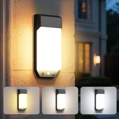 Productafbeelding van Buitenlamp met bewegingsmelder, 3 kleuren 3000K/4000K/6500K