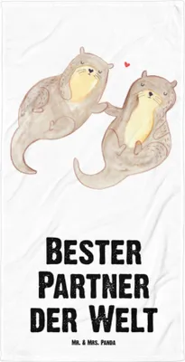 Produktbild von Mr. & Mrs. Panda Handtuch Otter Bester Partner der Welt - Weiß - Geschenk, Paar, Duschhandtuch, Strandtuch, Geschenkidee, Liebe, Badehandtuch, Freund, Großes, Duschtuch