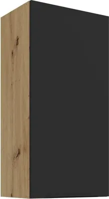 Obrázok produktu pre Vysoká horná skrinka LUNARA - šírka 45 cm, čierna / dub artisan