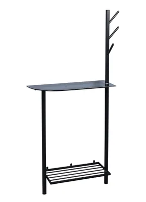 Produktbild von Garderobe Bilbao, 851377, Metall schwarz, Sicherheitsglas, 80x170x30cm