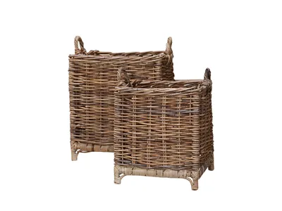 Produktbild von Chic Antique Korb Set Quadratisch mit Füssen 2er Set Aufbewahrung Wäschekorb
