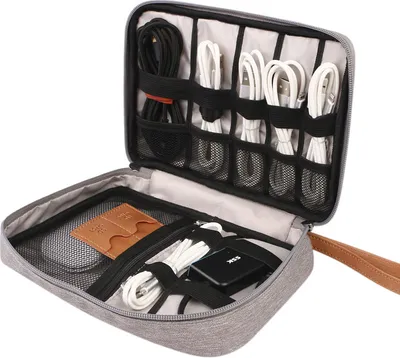 Produktbild von INF Reise-Organizer-Tasche für Elektronikzubehör Grau