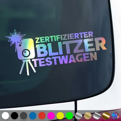 Produktbild von PantherPixel er  Aufkleber Testwagen Sticker Auto Geschenkidee Farbe Oilslick-Hologramm