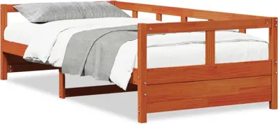 Zdjęcie produktu dla VidaXL 854960, sofa rozkładana, Brązowy, Drewno sosnowe, 2075 mm, 870 mm, 560 mm