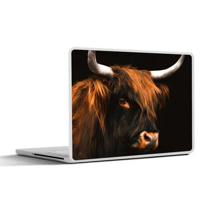 Produktbild von MuchoWow® Laptop Aufkleber Sticker Cover Schottischer Highlander - Fell - Schwarz 30x22 cm - Laptop-Sticker