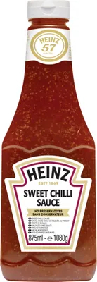A bottle of Heinz Sweet Chilli Sauce.