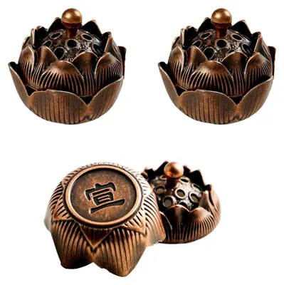 Produktbild von Räuchergefäß mit Deckel im Lotusdesign, 3 Stück