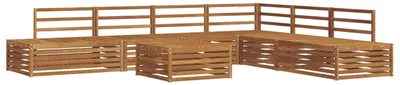 Image de Ensemble de canapés d'extérieur vidaXL, 7 pièces, en bois massif d'acacia naturel