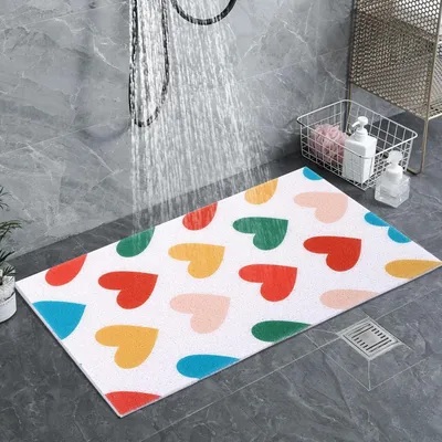 Produktbild von Duschmatte rutschfest PVC Luffa Weiß 80 x 50 cm