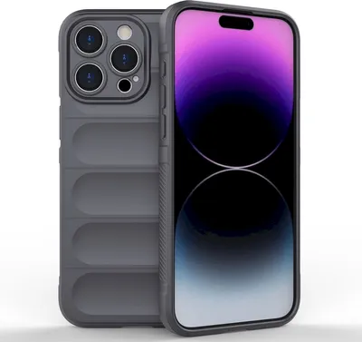 Produktbild von Mobigear Bumpy iPhone 15 Pro Max Hülle Flexibles TPU Backcover - Charcoal