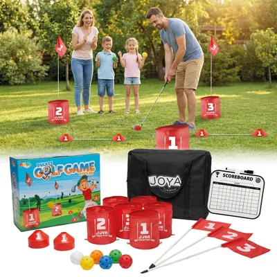 Produktbild von Joya Creative Bucket Golf 6 Löcher – Komplettes Golfspiel für Garten, Camping und Familie mit Aufbewahrungstasche