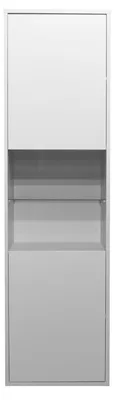 Produktbild von FURNARO Standvitrine Bonnie Vitrinenschrank Vitrine B/H/T: 51x182x45 cm, Farbe:Kreidegrau matt lack