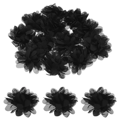 Productafbeelding van Kunststof Bloemen 3" Zwart 12 Stuks voor Creatieve Projecten