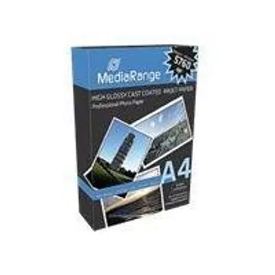 Zdjęcie produktu dla MediaRange MRINK105, Wysoki połysk, 160 g/m², Atramentowa, A4, Biały, 100 ark.