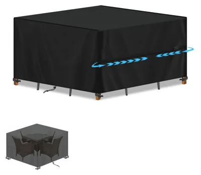 Produktbild von Schutzhülle für Gartenmöbel 140x140x90cm 420D Oxford Gewebe Wasserdicht Winddicht Schwarz