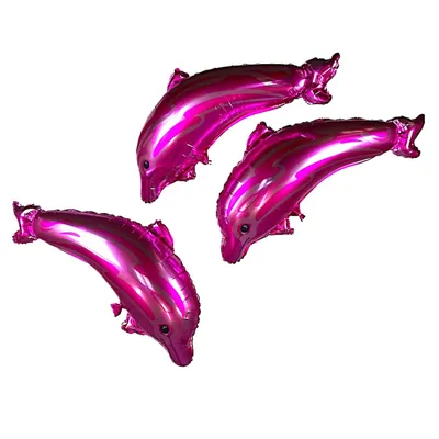 Produktbild von 3 Stück Folienballon Delphin "PINK DOLPHIN" (84cm) Luftballon Heliumballon Tiere Geburtstag Party