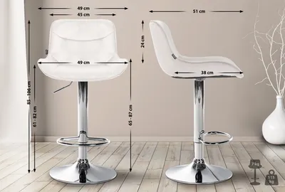 Produktbild von Barhocker HLO-CP303 Samt chrom  creme