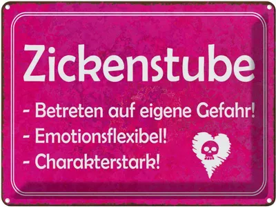 Produktbild von vianmo Blechschild 30x40 cm Zickenstube Betreten eigene Gefahr Spruch Zitat