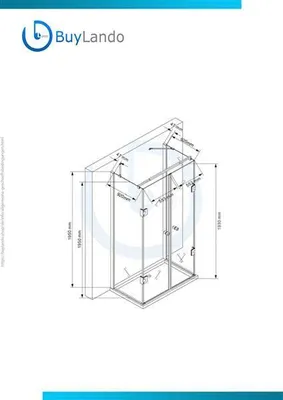 Produktbild von BuyLando Emma 100x120x100 cm H:195 cm U-Form Duschkabine Hochwertiges Glas