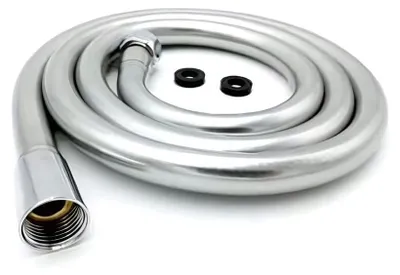 Duschschlauch 1,5 m, glattes PVC, Chrom, silber