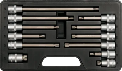 Produktbild von Yato YT-7753, Steckschlüssel-Set, 12 Stück(e), Schwarz, Edelstahl, Chrom-Vanadium-Stahl, 1/2"