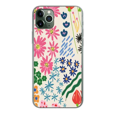 Produktbild von MuchoWow® Handyhülle Schutzhülle Hülle für iPhone 11 Pro Max Blume - Blätter - Feldblumen Silikon Softcase Handy Hülle - Schutz