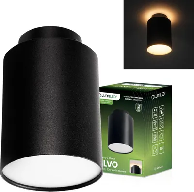 Produktbild von LUMILED Aufbauspot GU10 Fassung Schwarz Feste Deckenspot Aufputz Deckenstrahler Modern Spot Deckenleuchte Aluminium Aufbaustrahler 230V Rund für Flur Wohnzimmer Küche Schlafzimmer H: 15cm