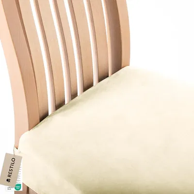 Produktbild von Stuhlhussen 40x40+5 cm Stretch schützender Stuhlbezug Universal Stuhlüberzug Hussen 1 Stück Creme