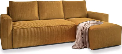 Produktbild von Masseno Ecksofa POTARO mit Schlaffunktion L-Form, Sofa mit Bettkasten, Wohnzimmersofa, Couch, Soffa, Bettsofa, Couchgarnitur- Gelb, POSO 01
