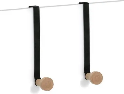 Immagine prodotto di ZELLER Gancio per porta 2 pezzi, nero 3x9x18cm