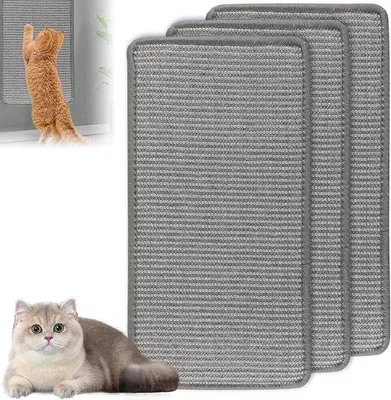 Productafbeelding van Famanu krabmat voor katten - 3 stuks - 50 x 25 cm - Sisal - Grijs