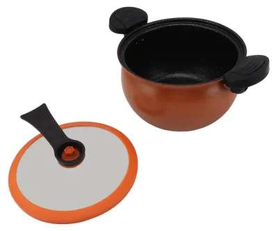Image de Autocuiseur antiadhésif multifonctionnel, grande capacité, casseroles, ustensiles de cuisine, orange, 7 l