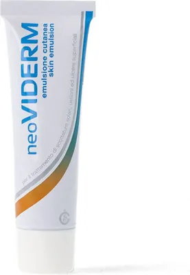 A tube of skin emulsion on a white background.