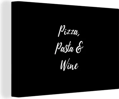 Obrázok produktu pre OneMillionCanvasses® - Maľba na plátne - Obraz na plátne Nástenná maľba na plátne - Citáty - Príslovia - Milovník vína - Pizza, cestoviny a víno -