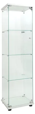 Immagine prodotto di Vetrina espositiva - Vetrina a vetri - Mobile vetrina - Vetrina per collezioni - Vetrina per esposizioni - Bianca - 4 ripiani in vetro