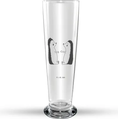 Produktbild von Mr. & Mrs. Panda Bierglas Igel Liebe - Transparent - Geschenk, Hochzeitstag, Hochzeit, Freundin, Bierbecher, Trinkglas, Glasbecher, Glasbierglas, Bier Glas, Partner