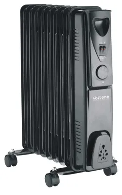 Obrázok produktu pre Elektrický olejový ohrievač čierny 9 rebier na kolieskach 2000W