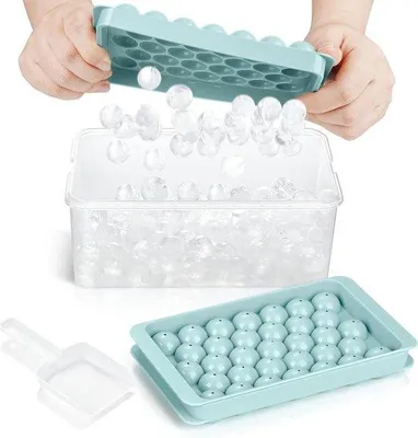 Produktbild von Famanu Eiswürfelform mit Deckel - Eisballmaker für die Gefriertruhe - 66 Stück