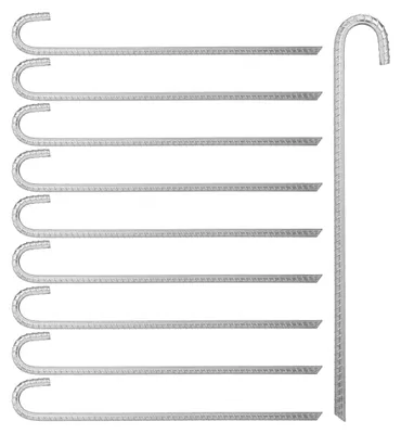 Immagine prodotto di 20 picchetti da terra, picchetti lunghi per gazebo e trampolini, in acciaio zincato, lunghezza 45 cm, picchetti da terra, color argento