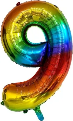 Obrázok produktu pre Folienballon Zahl 9 bunt - ca. 86 cm