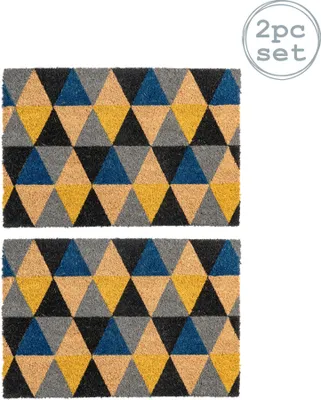 Produktbild von Nicola Spring Kokosfaser-Fußmatten – 60 x 40 cm – geometrisch – 2er-Pack